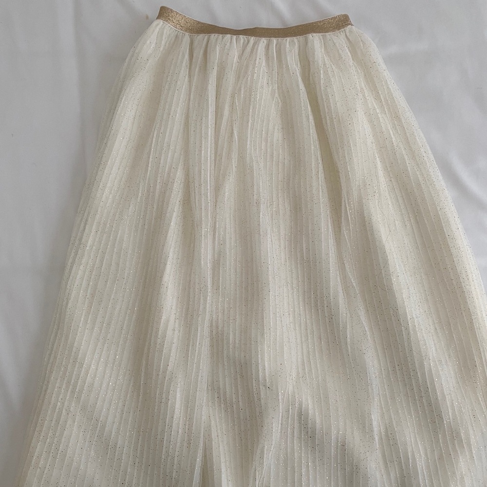 Cream Girls Holiday Skirt